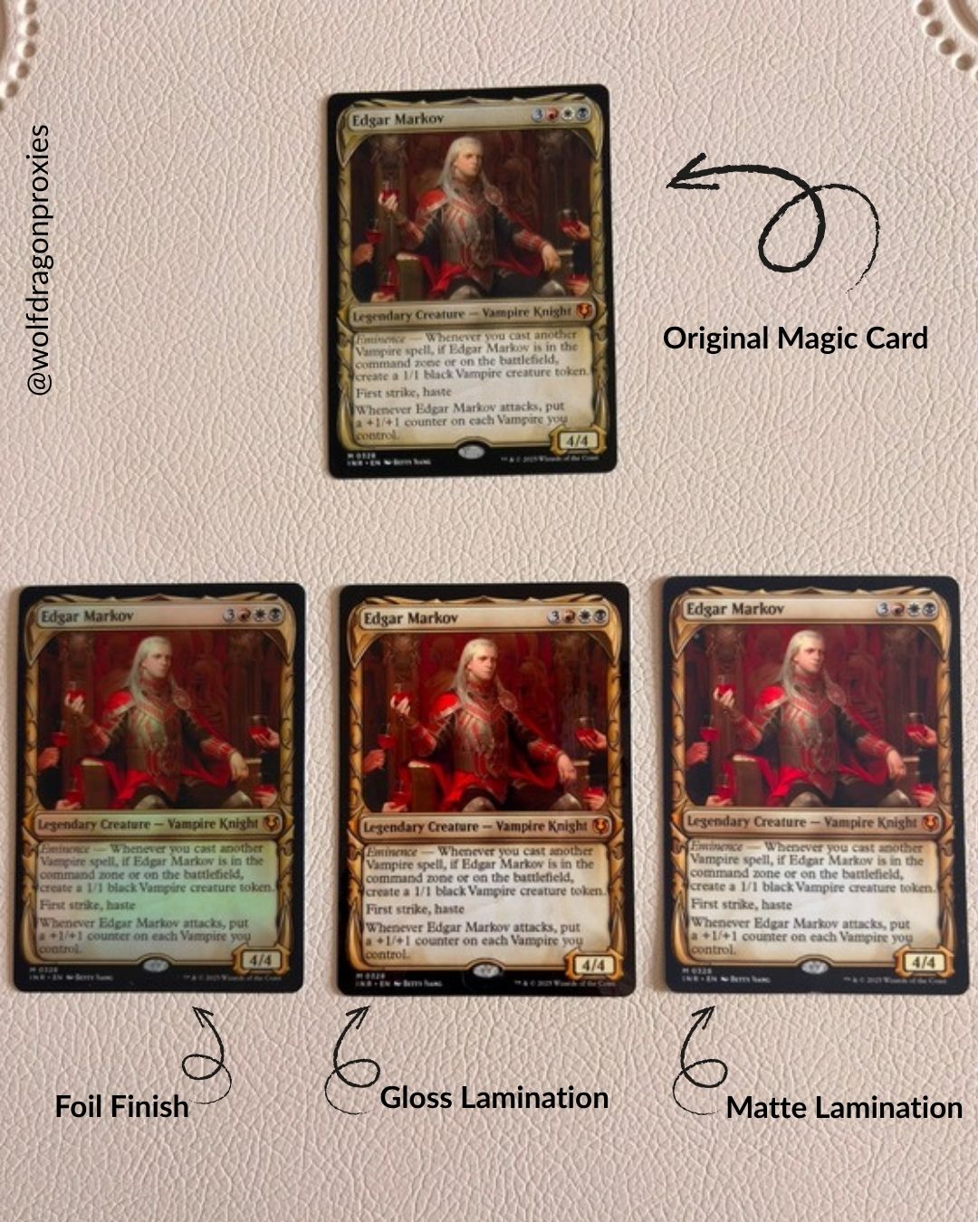 Foil card finish example