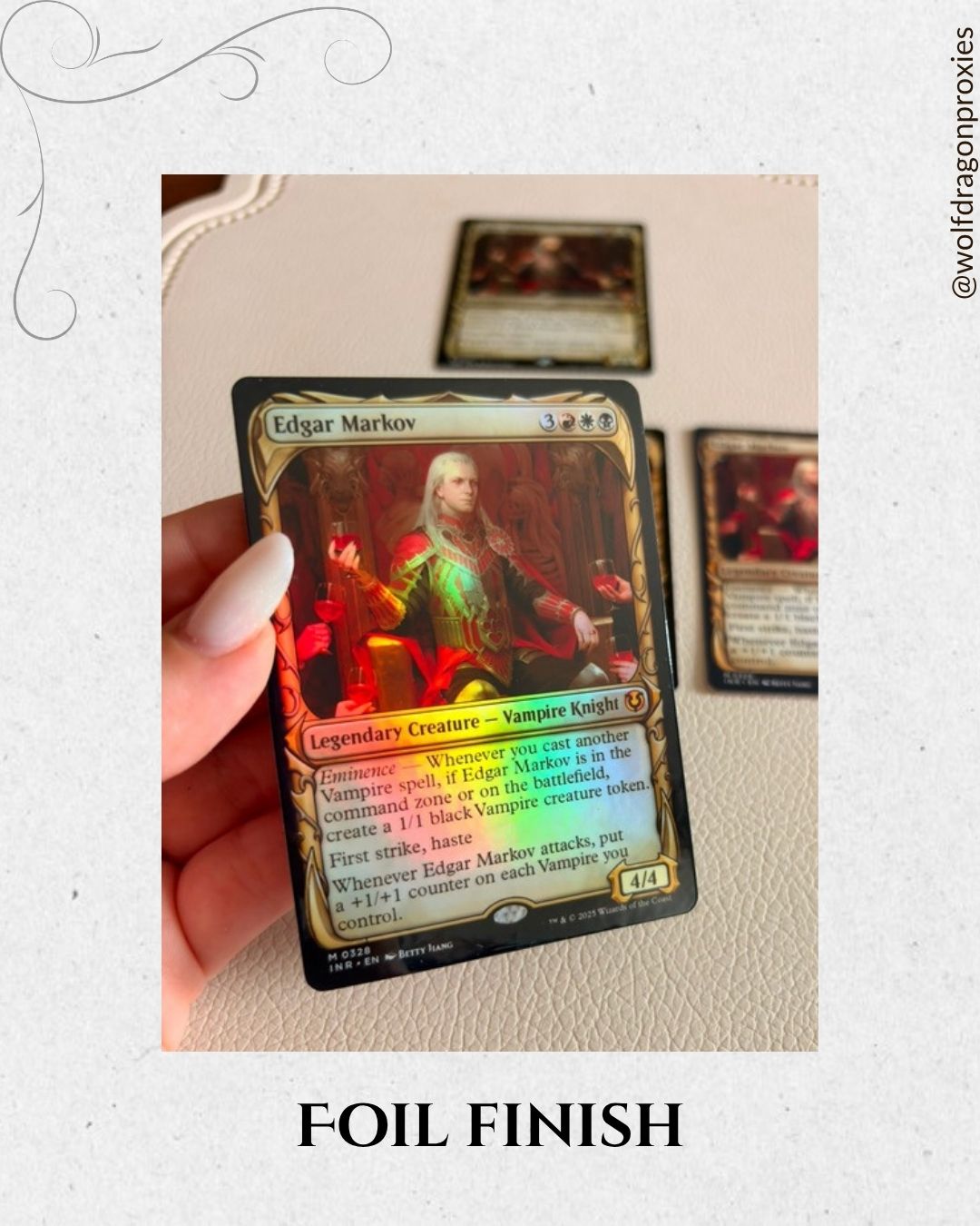 Wolf & Dragon foil-finish card example
